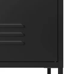 Kommode Metall KLAUS 2 Schubladen 2 Türen 80 x 101 cm schwarz