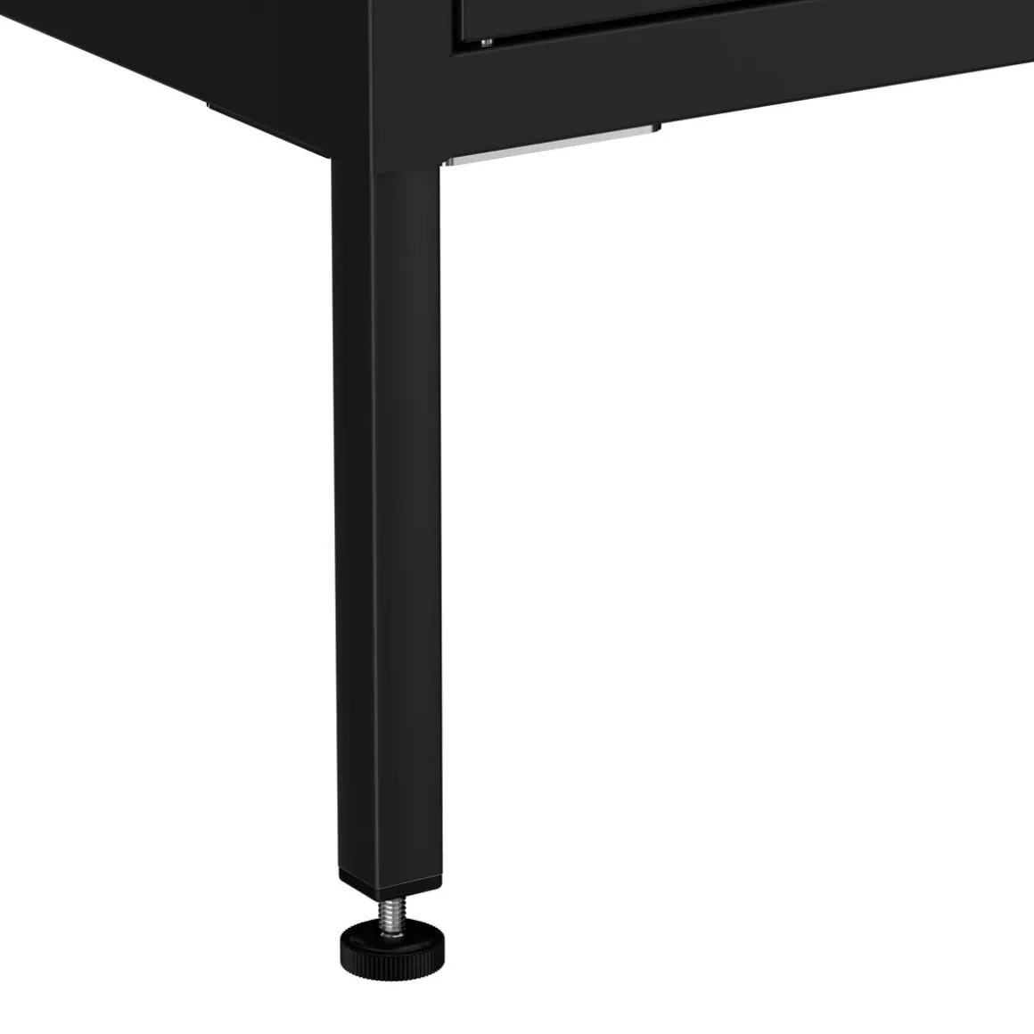 Kommode Metall KLAUS 2 Schubladen 2 Türen 80 x 101 cm schwarz