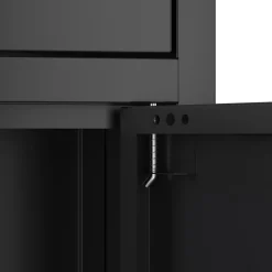 Kommode Metall KLAUS 2 Schubladen 2 Türen 80 x 101 cm schwarz