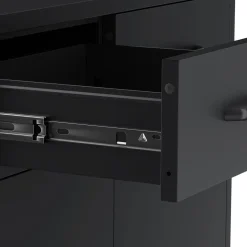 Kommode Metall KLAUS 2 Schubladen 2 Türen 80 x 101 cm schwarz