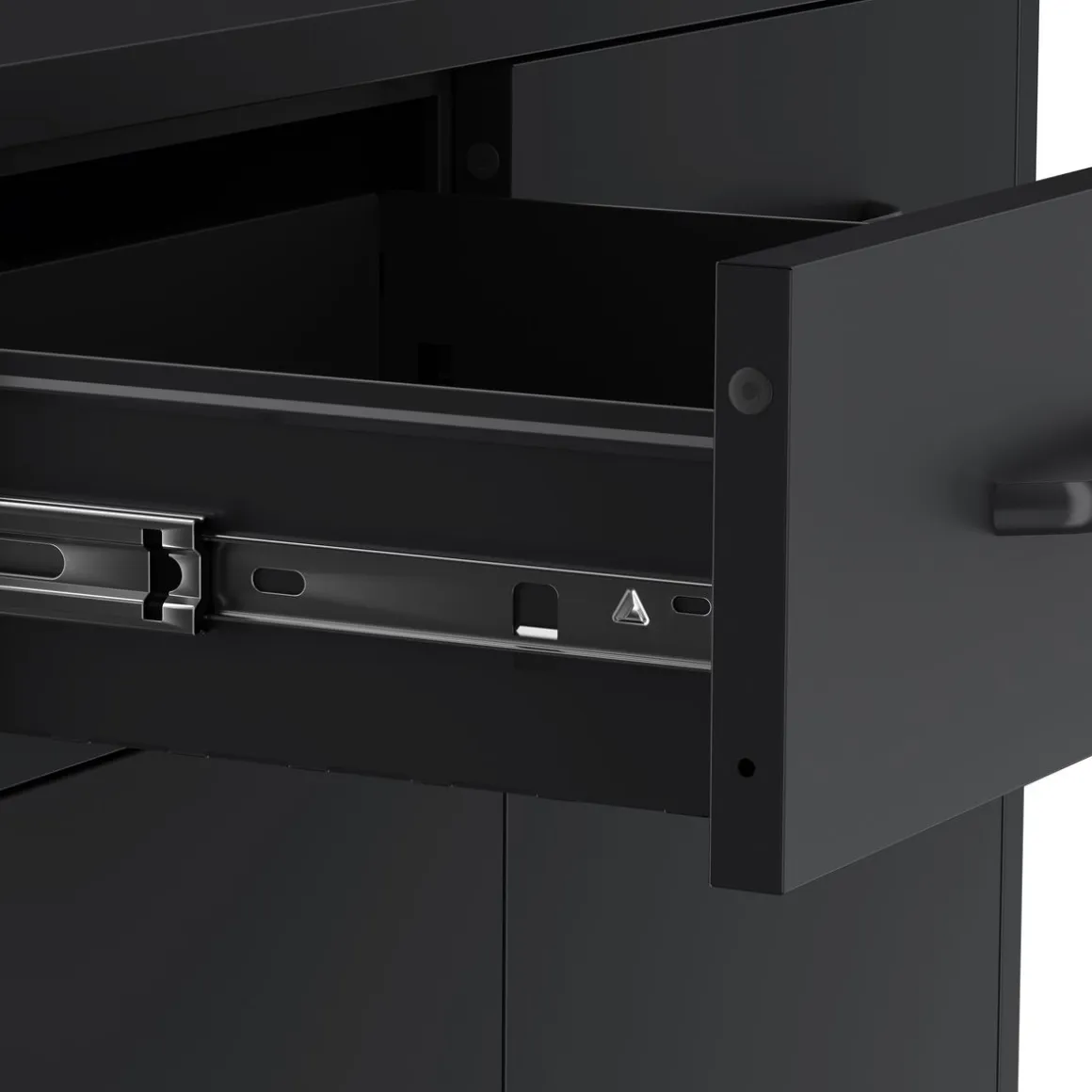 Kommode Metall KLAUS 2 Schubladen 2 Türen 80 x 101 cm schwarz