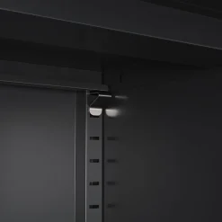Kommode Metall KLAUS 2 Schubladen 2 Türen 80 x 101 cm schwarz