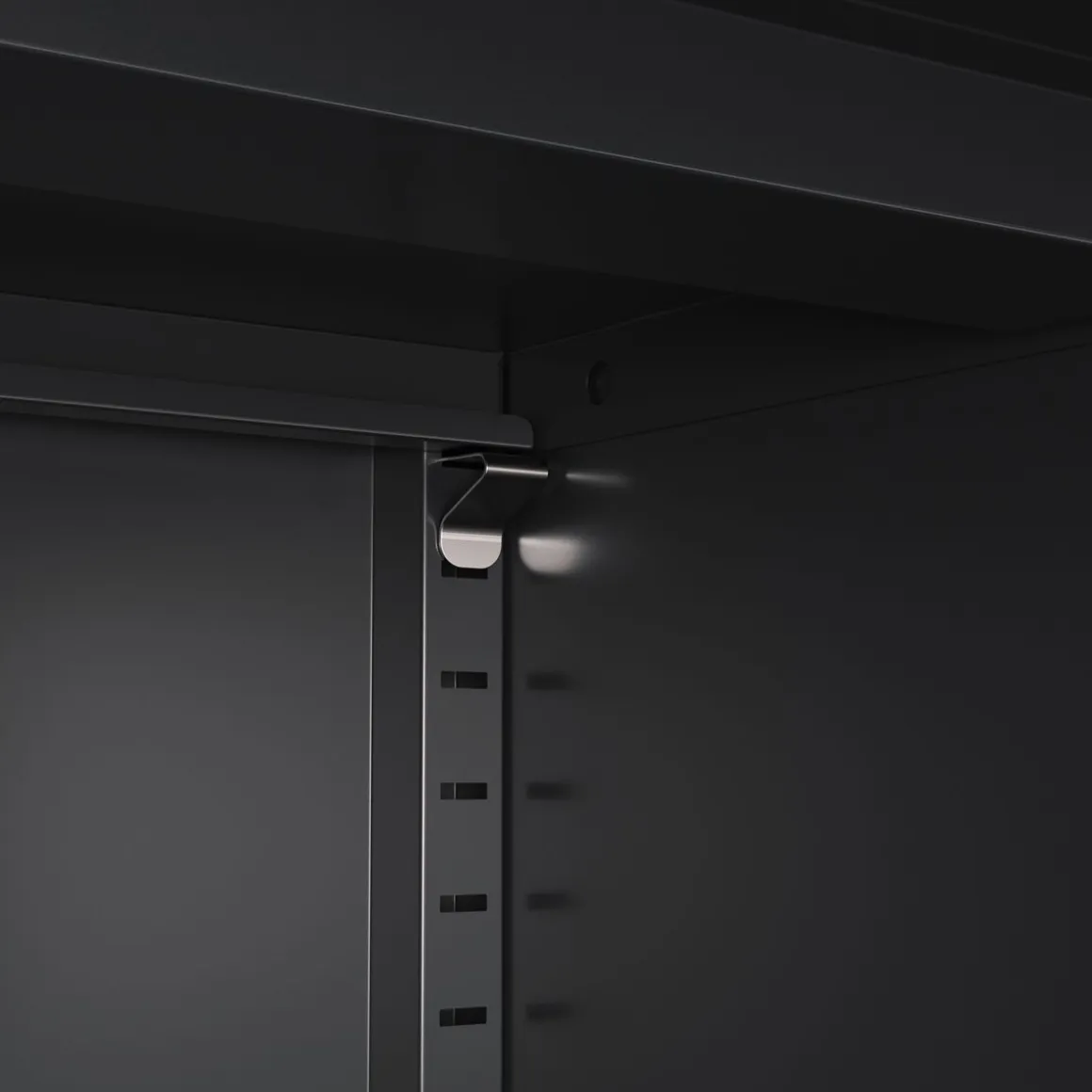 Kommode Metall KLAUS 2 Schubladen 2 Türen 80 x 101 cm schwarz