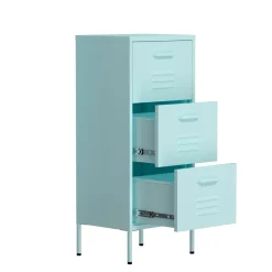 Kommode Metall KLAUS 3 Schubladen 42 x 101 cm mint