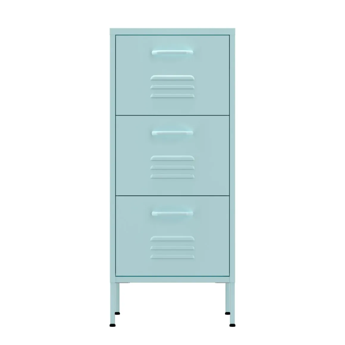 Kommode Metall KLAUS 3 Schubladen 42 x 101 cm mint