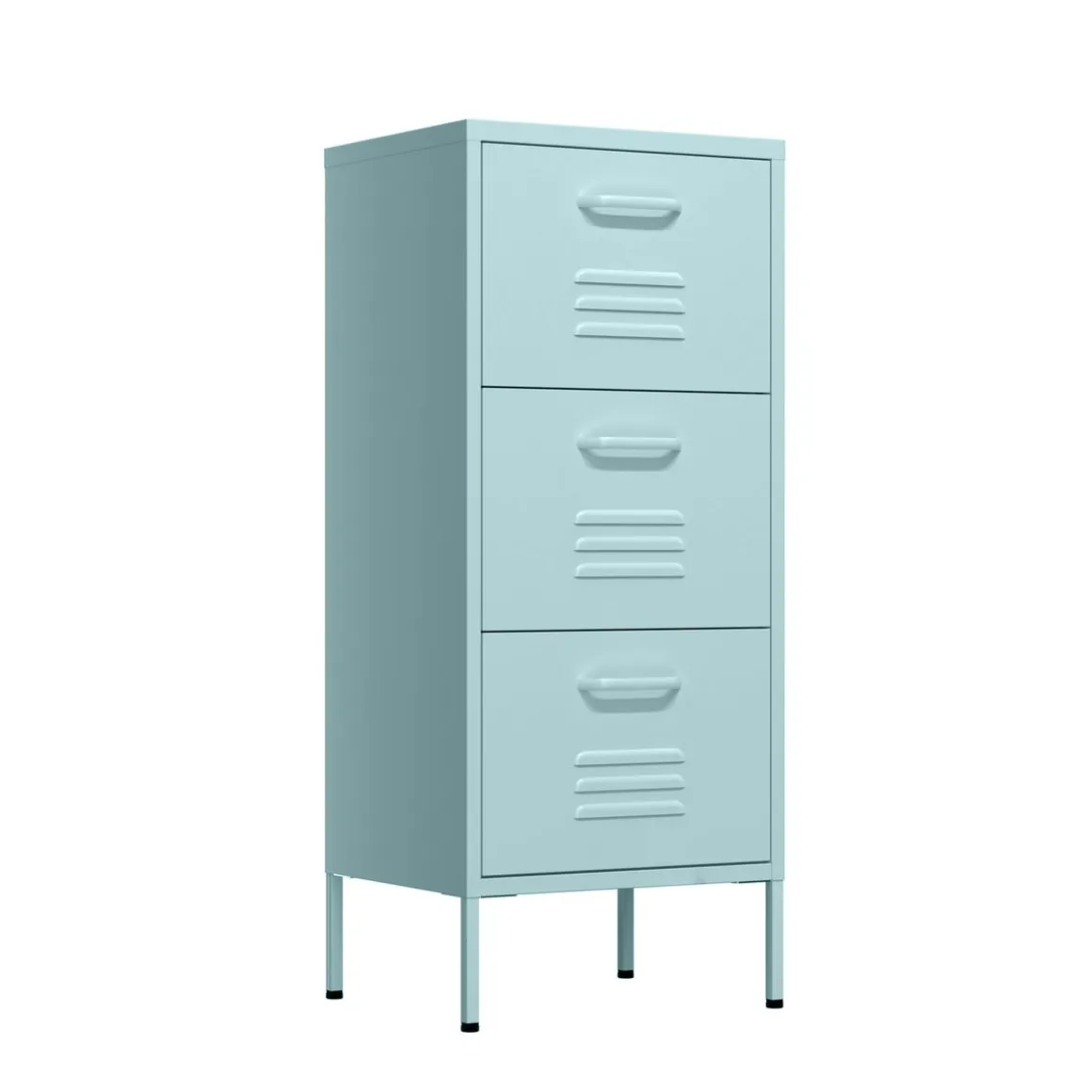 Kommode Metall KLAUS 3 Schubladen 42 x 101 cm mint