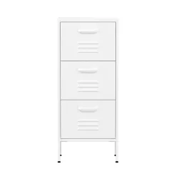 Kommode Metall KLAUS 3 Schubladen 42 x 101 cm weiss