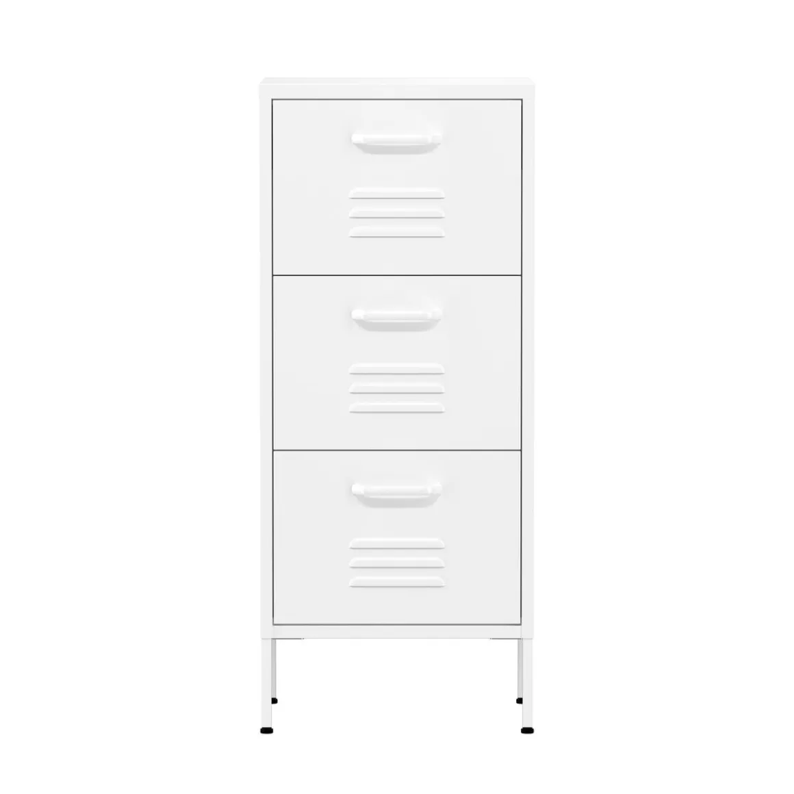 Kommode Metall KLAUS 3 Schubladen 42 x 101 cm weiss