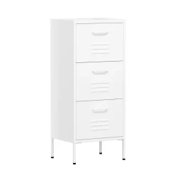 Kommode Metall KLAUS 3 Schubladen 42 x 101 cm weiss