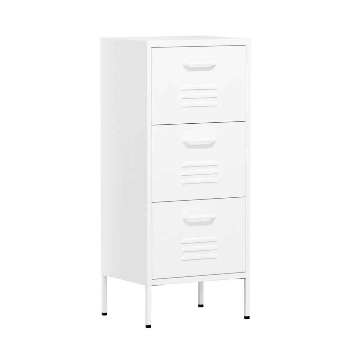 Kommode Metall KLAUS 3 Schubladen 42 x 101 cm weiss