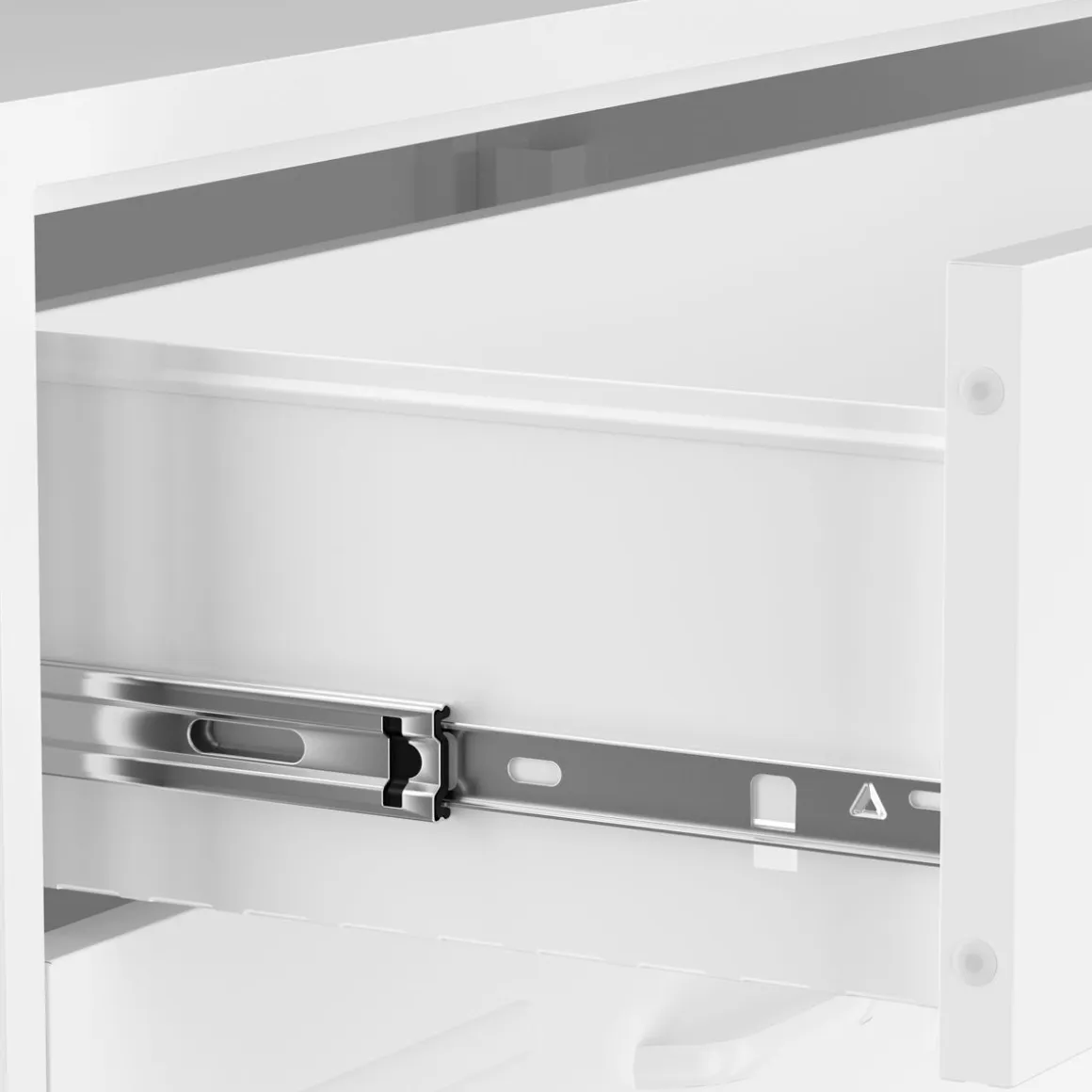 Kommode Metall KLAUS 3 Schubladen 42 x 101 cm weiss