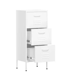 Kommode Metall KLAUS 3 Schubladen 42 x 101 cm weiss