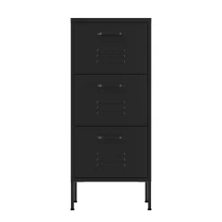 Kommode Metall KLAUS 3 Schubladen 42 x 101 cm schwarz