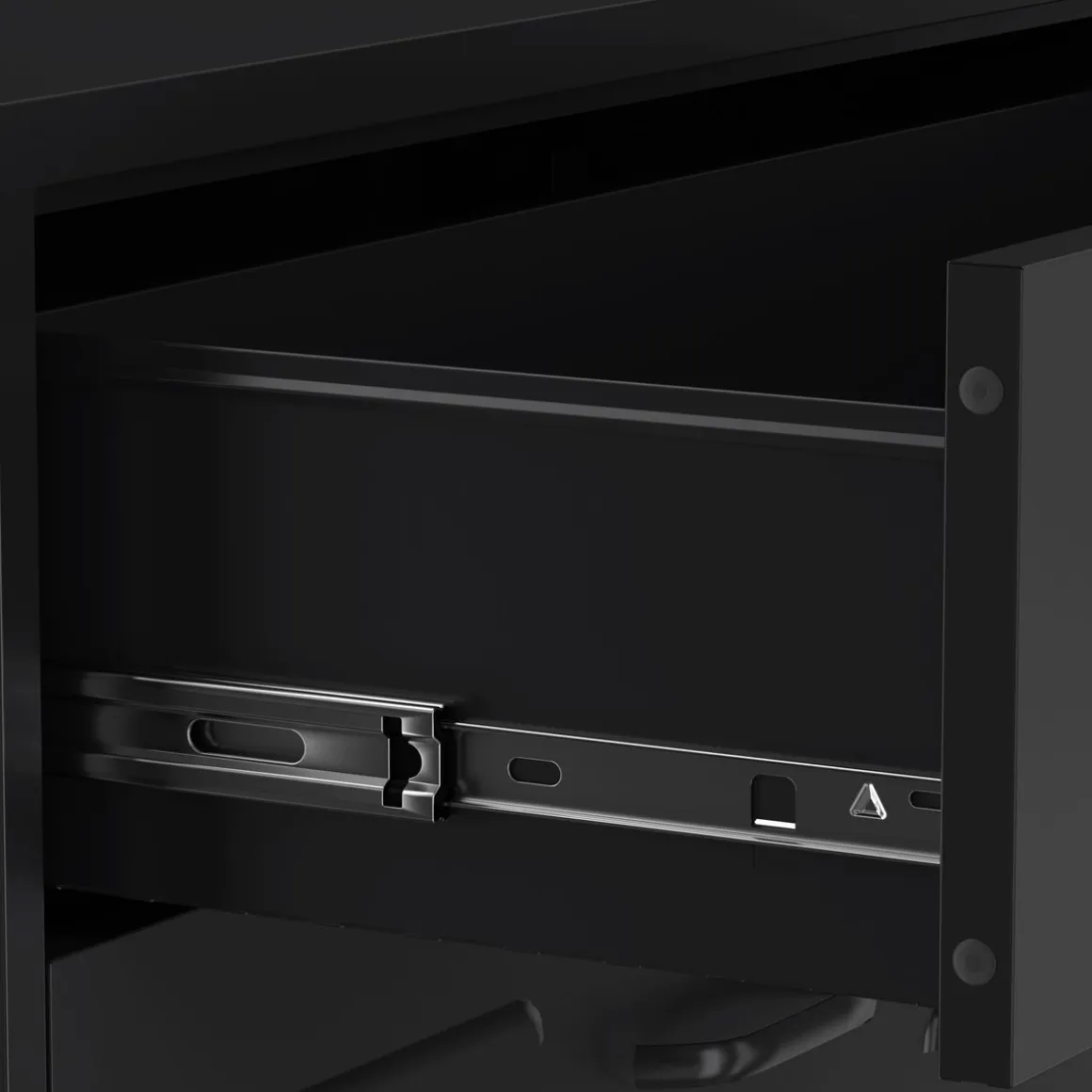 Kommode Metall KLAUS 3 Schubladen 42 x 101 cm schwarz