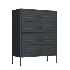 Kommode Metall KLAUS 4 Schubladen 80 x 101 cm anthrazit