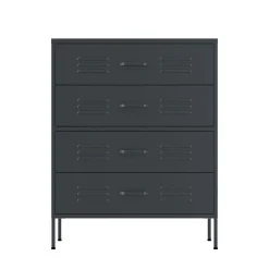 Kommode Metall KLAUS 4 Schubladen 80 x 101 cm anthrazit