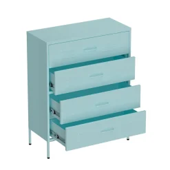 Kommode Metall KLAUS 4 Schubladen 80 x 101 cm mint