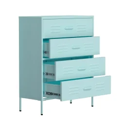 Kommode Metall KLAUS 4 Schubladen 80 x 101 cm mint