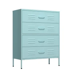 Kommode Metall KLAUS 4 Schubladen 80 x 101 cm mint