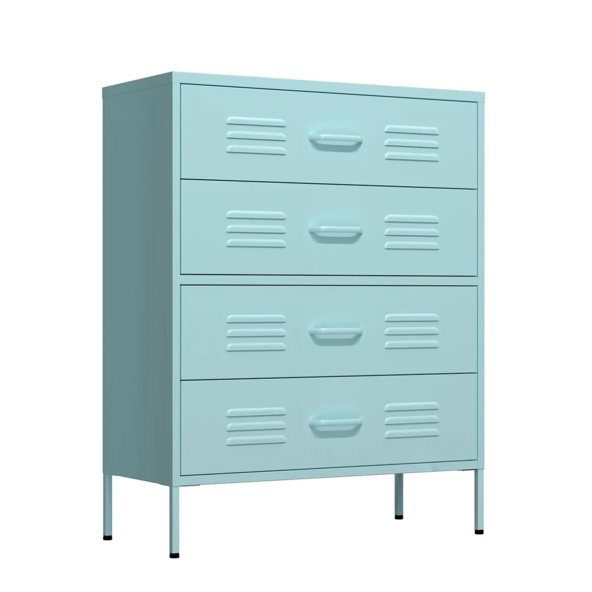 Kommode Metall KLAUS 4 Schubladen 80 x 101 cm mint