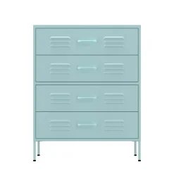 Kommode Metall KLAUS 4 Schubladen 80 x 101 cm mint
