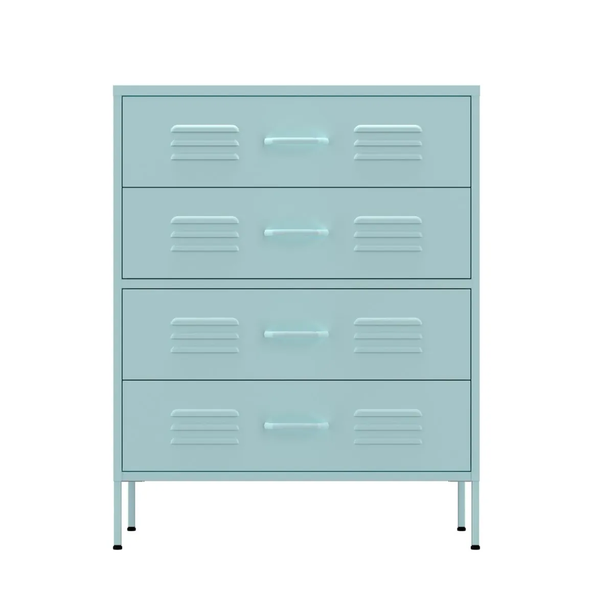 Kommode Metall KLAUS 4 Schubladen 80 x 101 cm mint