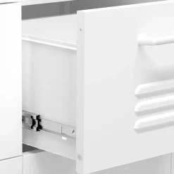 Kommode Metall KLAUS 6 Schubladen 80 x 101 cm weiss