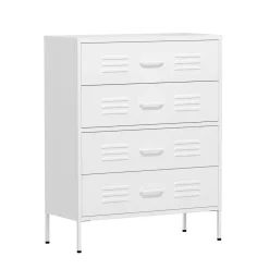 Kommode Metall KLAUS 4 Schubladen 80 x 101 cm weiss