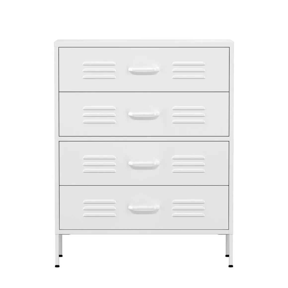 Kommode Metall KLAUS 4 Schubladen 80 x 101 cm weiss