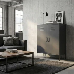 Kommode Metall KLAUS 80 x 101 cm anthrazit