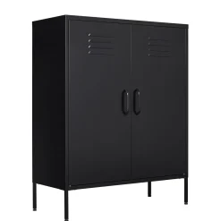 Kommode Metall KLAUS 80 x 101 cm schwarz