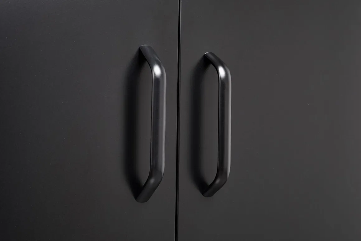 Kommode Metall KLAUS 80 x 101 cm schwarz