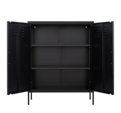 Kommode Metall KLAUS 80 x 101 cm schwarz