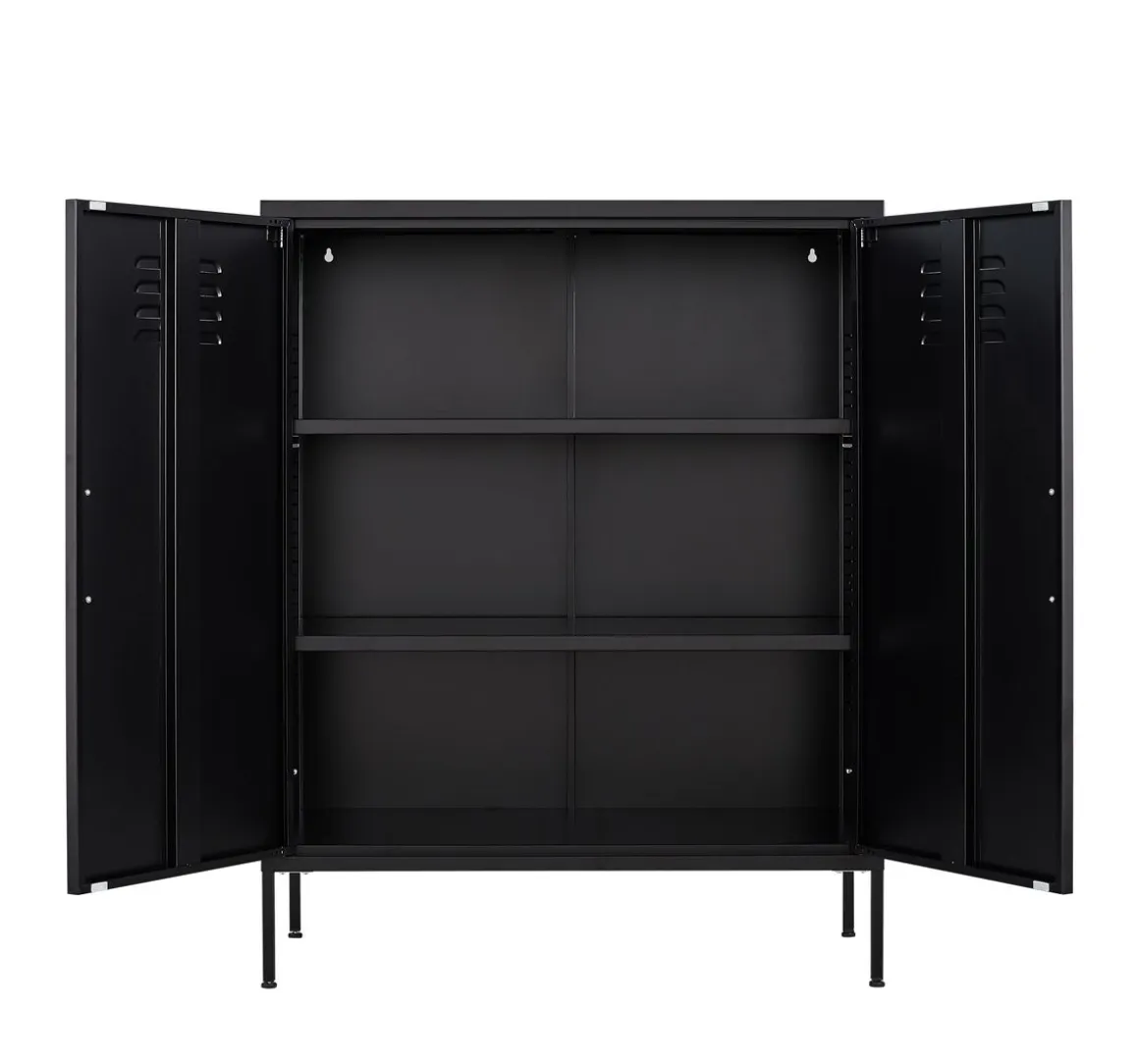 Kommode Metall KLAUS 80 x 101 cm schwarz