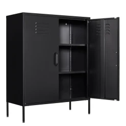 Kommode Metall KLAUS 80 x 101 cm schwarz