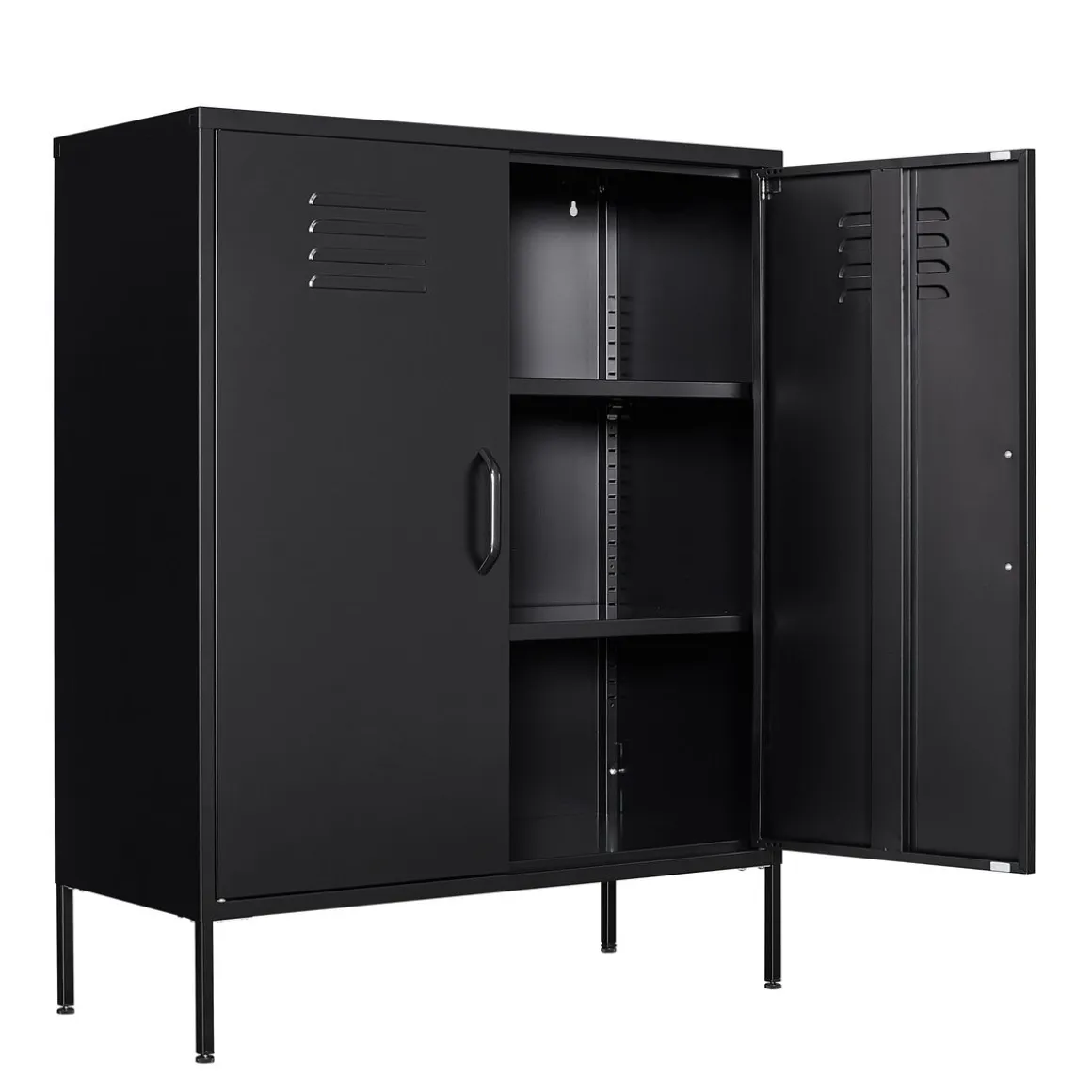 Kommode Metall KLAUS 80 x 101 cm schwarz