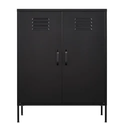 Kommode Metall KLAUS 80 x 101 cm schwarz
