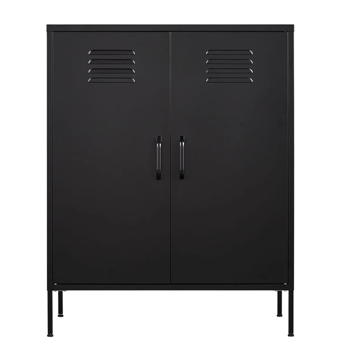 Kommode Metall KLAUS 80 x 101 cm schwarz