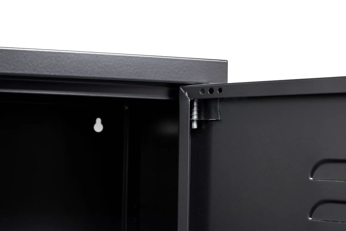 Kommode Metall KLAUS 80 x 101 cm schwarz