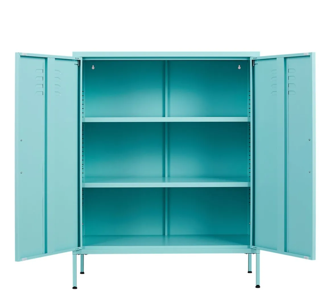 Kommode Metall KLAUS 80 x 101 cm türkis