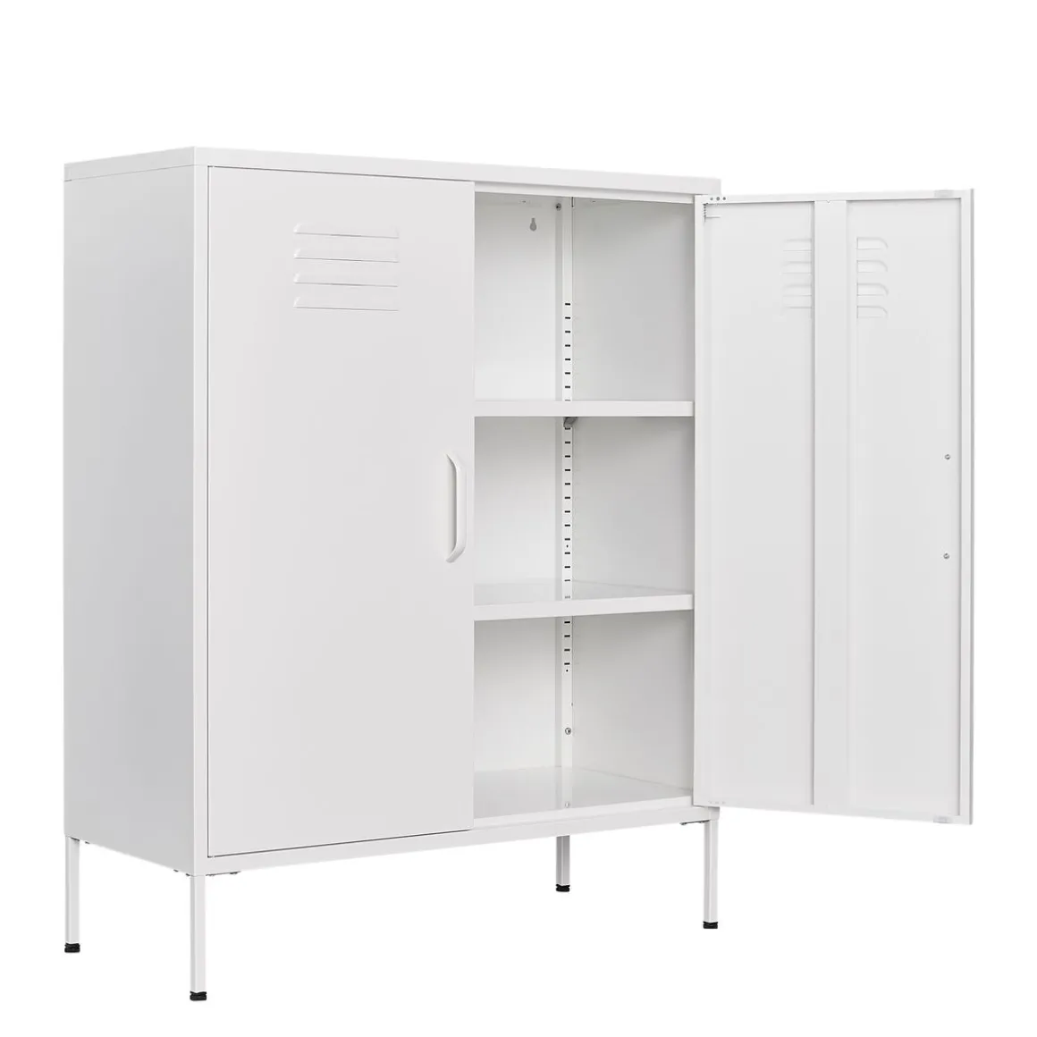 Kommode Metall KLAUS 80 x 101 cm weiss