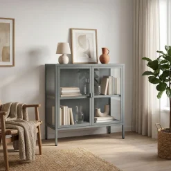 Kommode Metall TAURI 80 x 80 cm grau