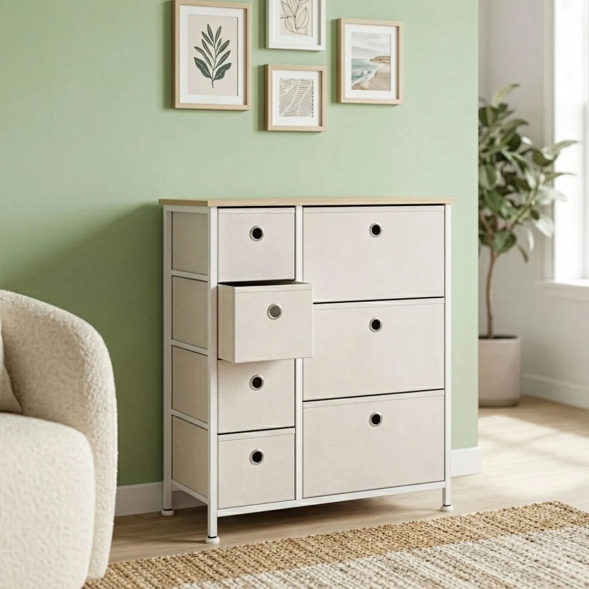 Kommode MIKA 60 x 72 cm beige
