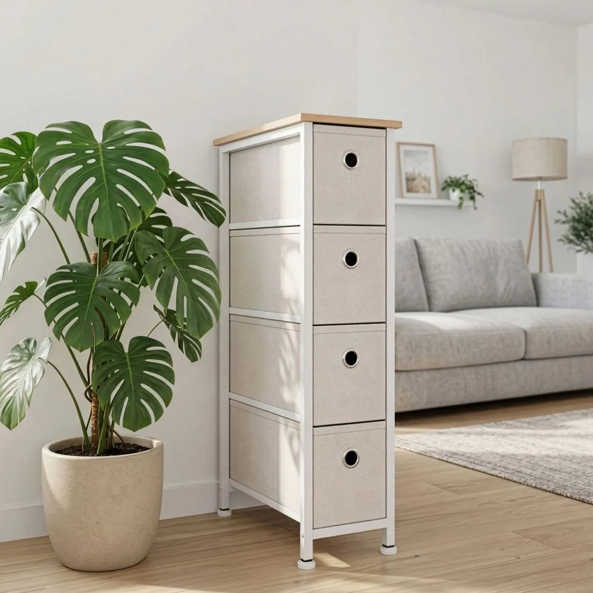 Kommode MIKA 19 x 72 cm beige