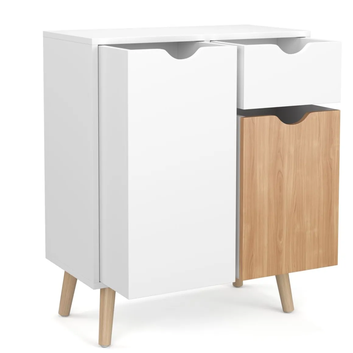 Kommode NORDIC 60 x 30 x 73 cm weiss/natur