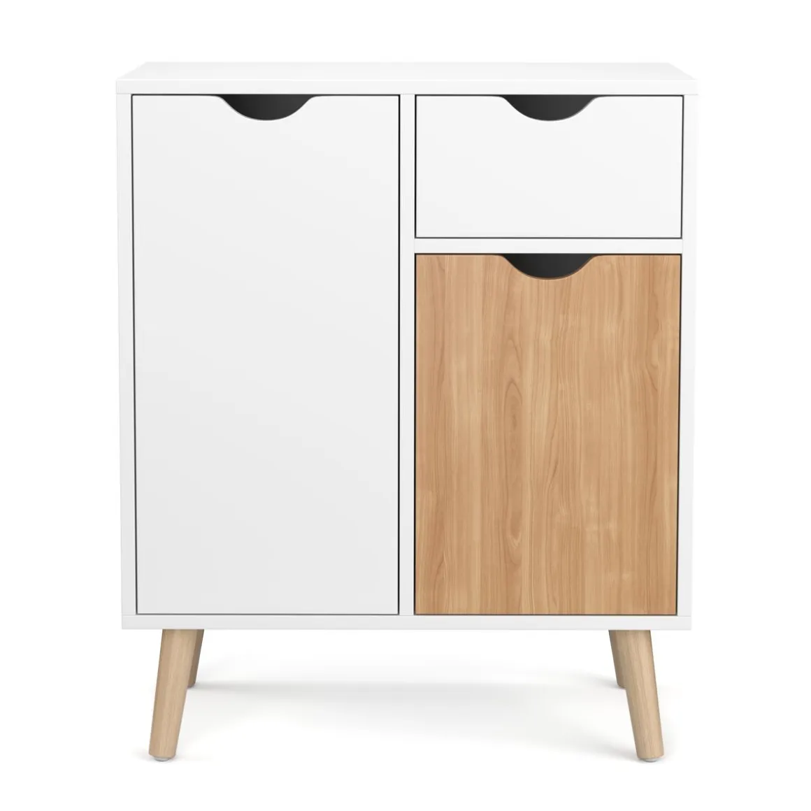 Kommode NORDIC 60 x 30 x 73 cm weiss/natur
