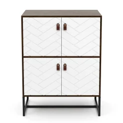 Kommode NORDRIFT 76 x 100 cm braun/weiss
