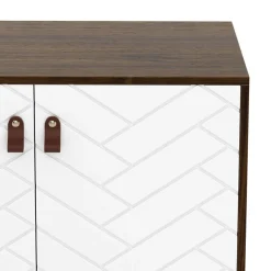 Kommode NORDRIFT 76 x 100 cm braun/weiss
