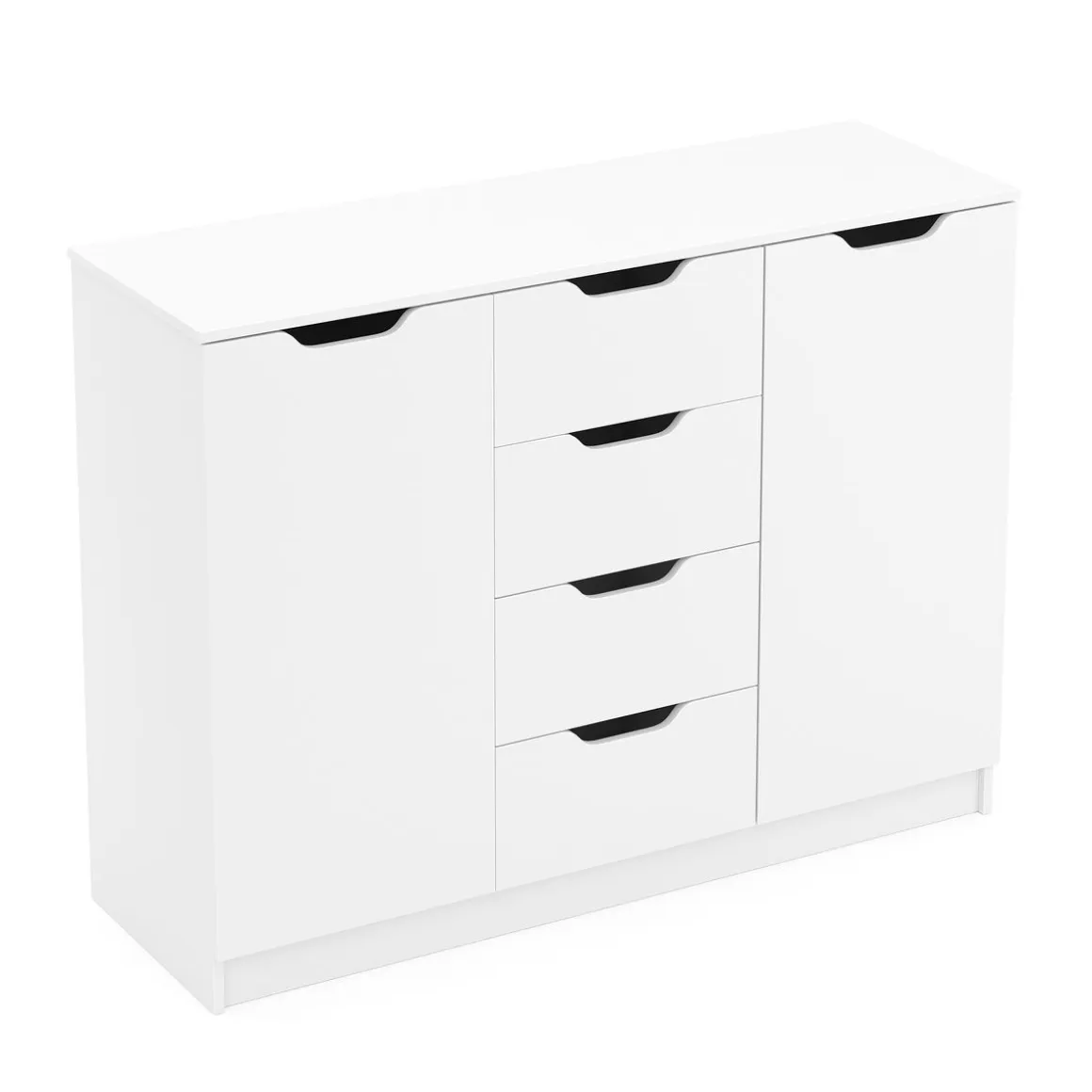 Kommode SENA 4 Schubladen 2 Türen 122 x 92 cm weiss