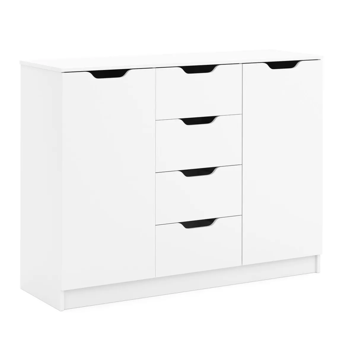 Kommode SENA 4 Schubladen 2 Türen 122 x 92 cm weiss